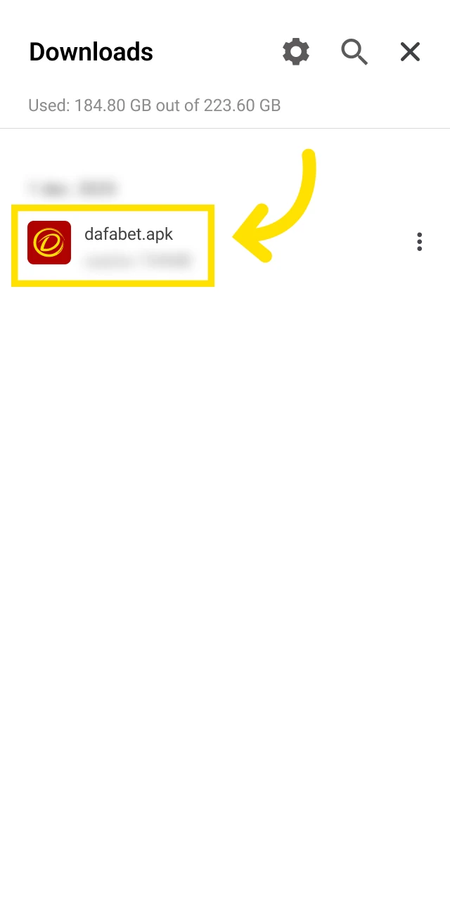 Run the apk file to install the official Dafabet app.