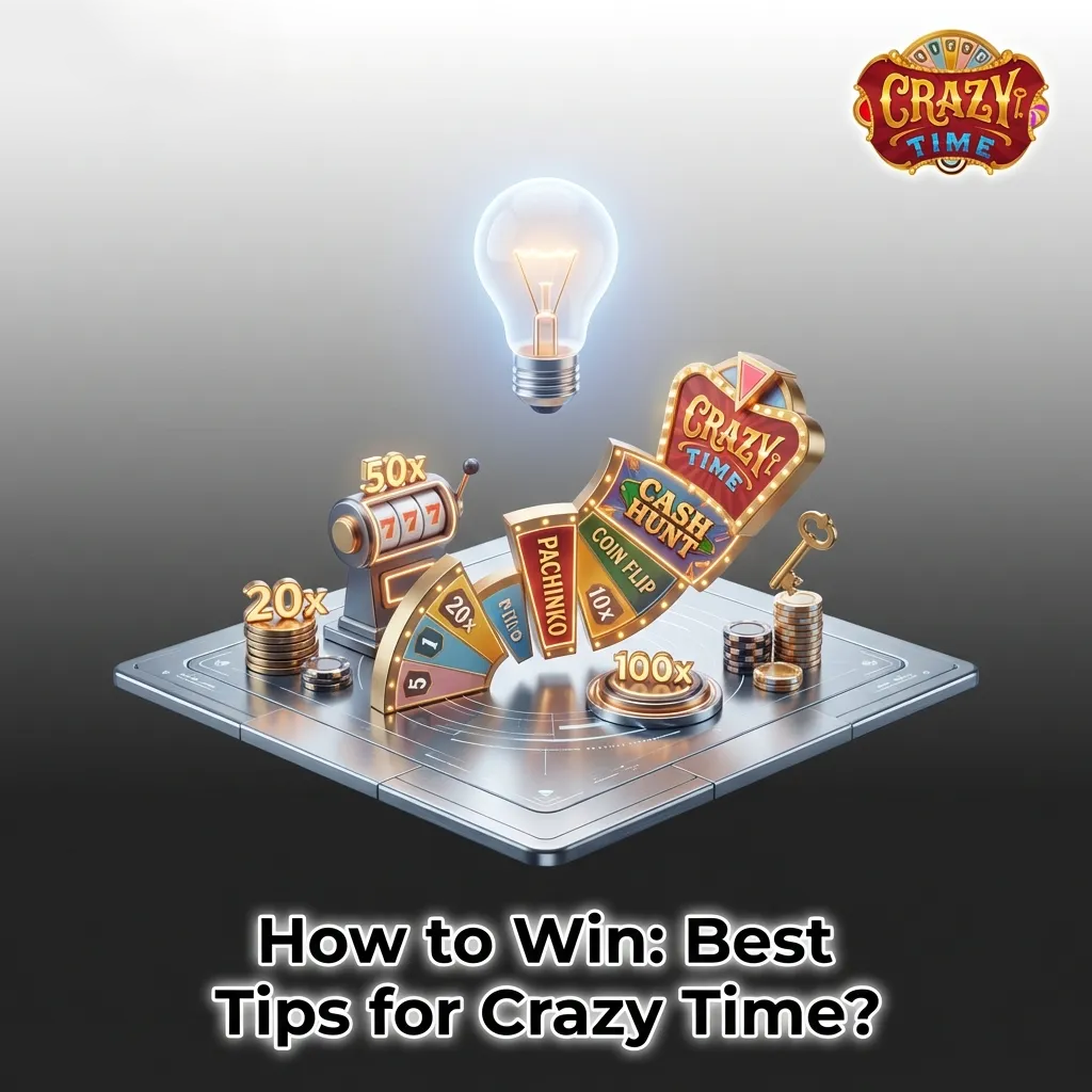 Graphic titled “How to Win: Best Tips for Crazy Time?” showing bankroll protection, balanced bets, and responsible play reminders.