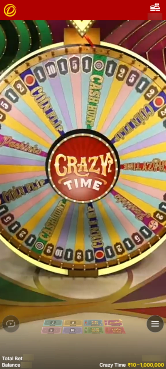 Watch the wheel spin during the Crazy Time game on Dafabet on your mobile device.