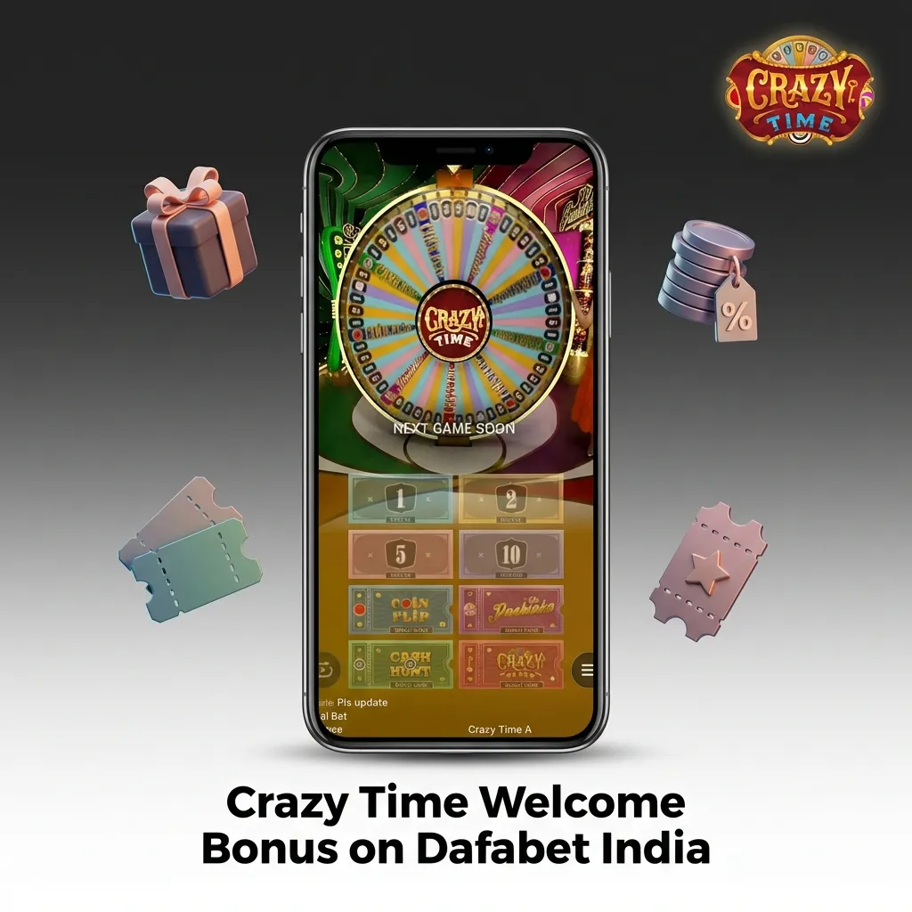 Dafabet India Crazy Time welcome bonus banner showing 160% sports and 100% casino offers in INR for new players.